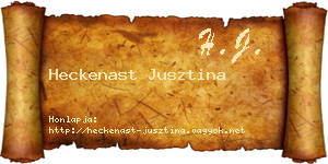 Heckenast Jusztina névjegykártya